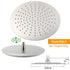 Brushed Nickel 12" Round Rainfall Shower Head 360°Swivel Gooseneck Wall Arm Set