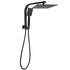 Matt Black Square 10" SUS Shower Head 3 Modes Handheld Gooseneck Arm Twin Set