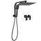 Matt Black Twin Set 12" Large Shower Head 3 Modes Handheld Gooseneck Arm Wall Taps