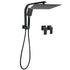Matt Black Twin Set 12" Large Shower Head 3 Modes Handheld Gooseneck Arm Wall Taps