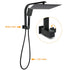 Matt Black Twin Set 12" Large Shower Head 3 Modes Handheld Gooseneck Arm Wall Mixer