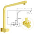 WELS Brushed Gold Twin Shower 8" Rain Head Handheld Diverter Wall Arm Square
