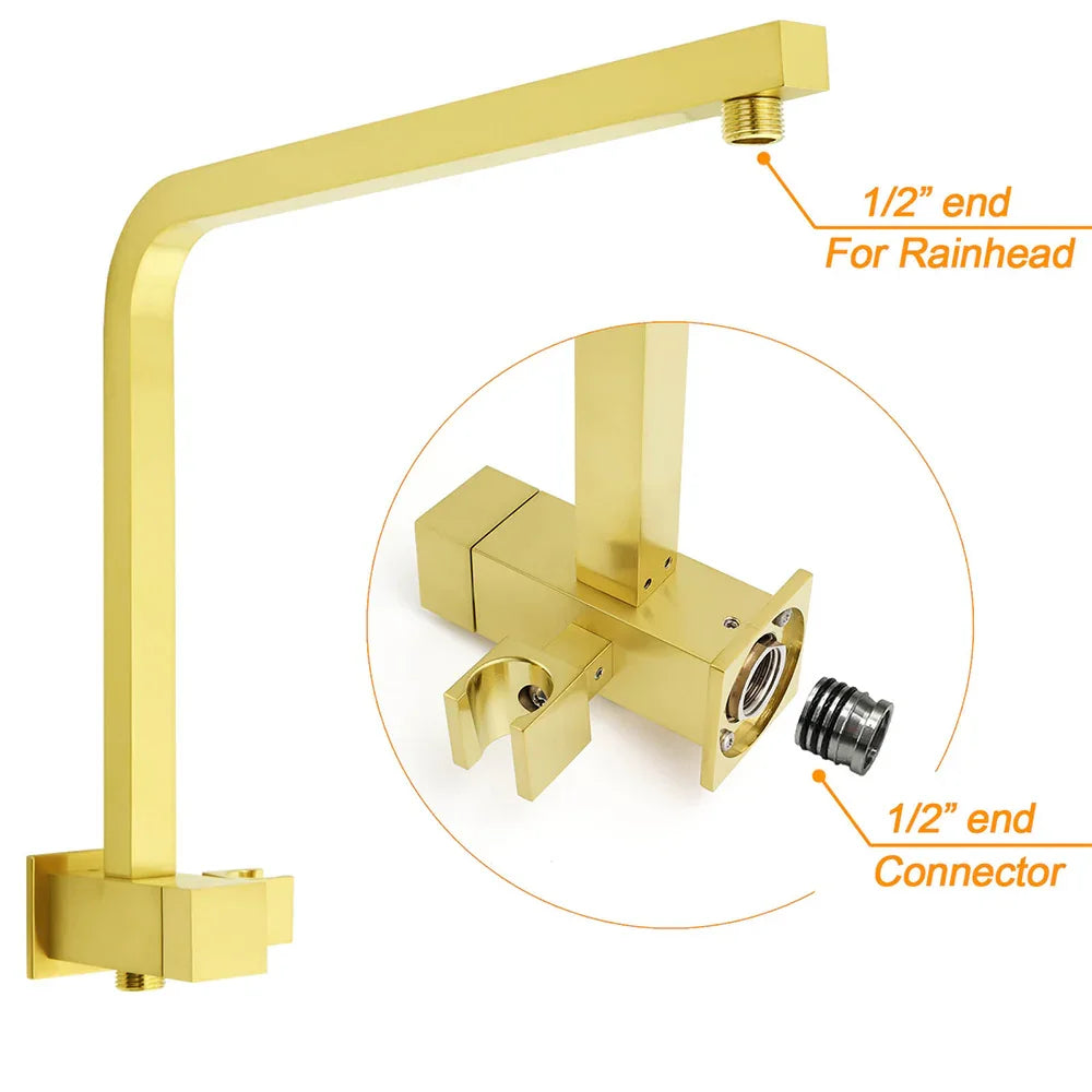 WELS Brushed Gold Twin Shower 8