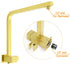 WELS Brushed Gold Twin Shower 8" Rain Head Handheld Diverter Wall Arm Square