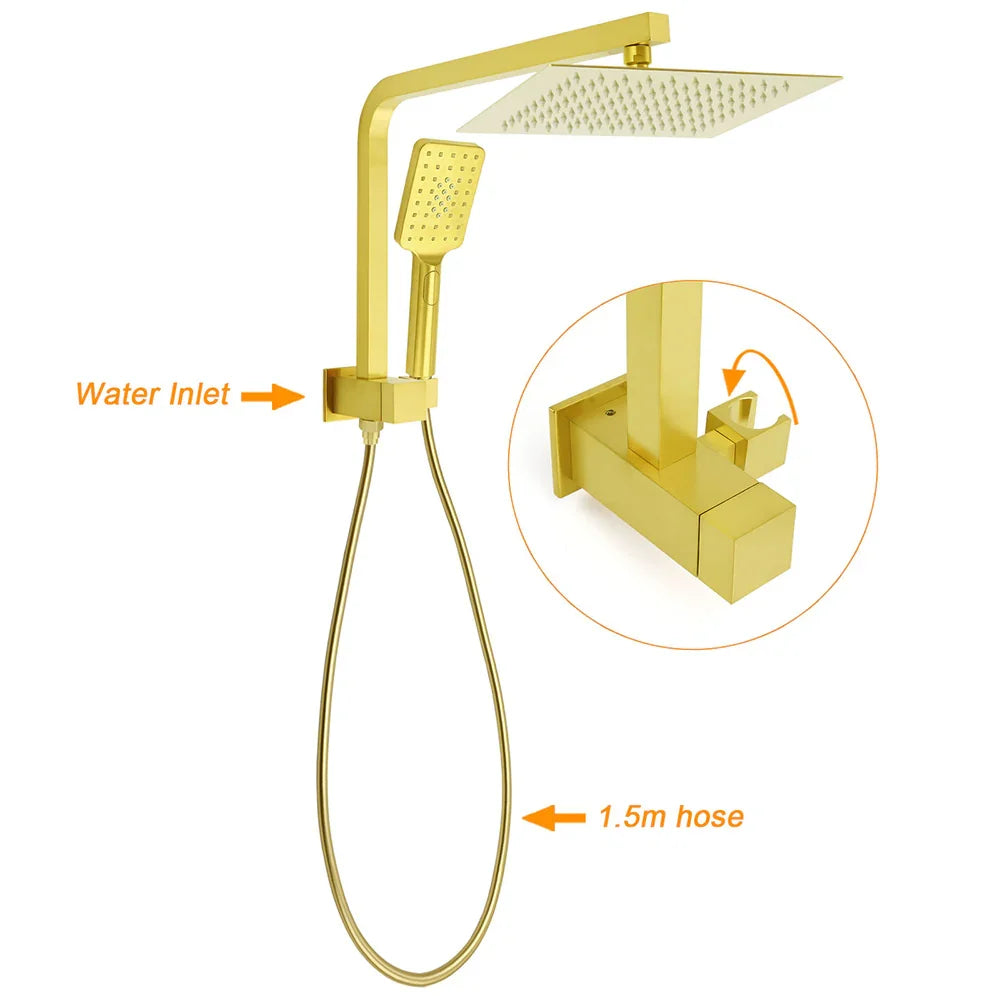 Brushed Gold Twin Shower 10