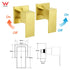 Brushed Gold Twin Shower 10" Rain Head Handheld Diverter Wall Arm Set Square Taps