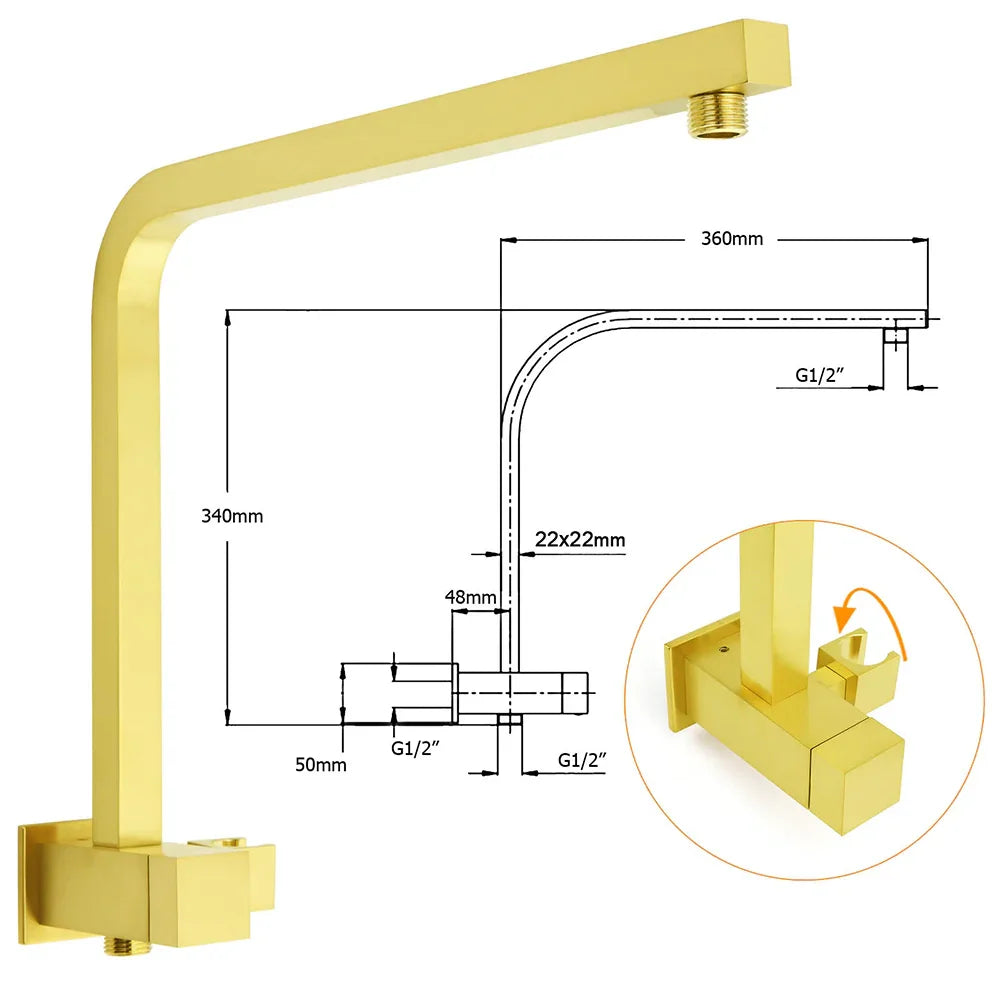 Brushed Gold Twin Shower 10