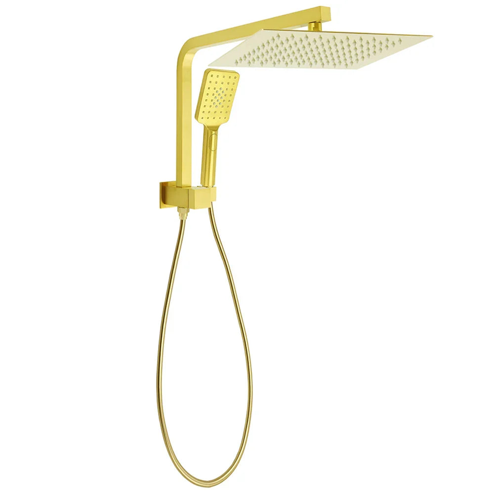 Brushed Gold Twin Shower 12
