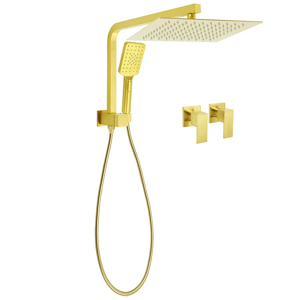 WELS Brushed Gold Twin Shower 12