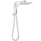 WELS Dual 10" Square Rain Shower Head Handheld Spray Diverter Wall Arm Set