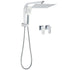 WELS Chrome 2in1 10" Square Rain Shower Head Handheld Spray Diverter Wall Arm Taps Set