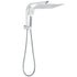 WELS Square Twin Shower Head Chrome 12 inch 3 Mode Handheld Diverter Wall Arm Set