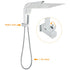 WELS Square Extra Large 16" Shower Head 3 Mode Handheld Diverter Wall Arm 2in1 Set + Taps