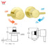 WELS Brushed Gold Round Twin 8" Shower Head Set Diverter Wall Arm Metal Handheld + Taps