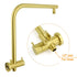 WELS Brushed Gold Round Dual Shower Head Set Simple Hold Handheld Gooseneck Arm Twin Taps
