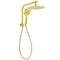 Brushed Gold Round 12" Rain Shower Head 3 Mode Handheld Diverter Wall Arm Set