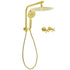 Brushed Gold 2in1 Round Large 12" Rain Shower Head 3 Mode Handheld Wall Arm Bath Mixer