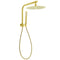WELS Brushed Gold Round 12" Rain Shower Head Stainless Steel Handheld Diverter Wall Arm Set