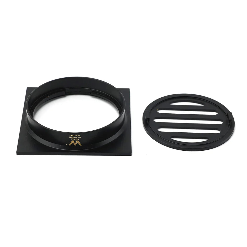 Matt Black Stainless Steel 85x85mm Small Square Shower Grate Floor Drain 72mm Outlet