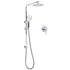 Chrome Round 8" Rainfall Shower Head 3 Modes Handheld Rose Silde Rail Twin Set Mixer