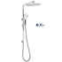 WELS Dual Shower Set Large Round 12" Rainfall Head 3 Modes Handheld Silde Rail Twin Taps