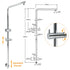 WELS Chrome 9" Rain Shower Head 3 Modes Handheld Rose Slide Rail Set Diverter