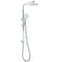 Chrome Double Square 8" Shower Head Set 3 Function Handheld Rail Diverter Arm
