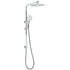 250mm Rain Shower Head Round Handheld Sliding Rail Diverter Arm 2in1 Set Chrome