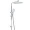 WELS Double Round Shower Head Handheld Sliding Rail Arm Chrome 12" Rainfall Set