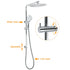 WELS Double Round Shower Head Handheld Sliding Rail Arm Chrome 12" Rainfall Twin Taps Set