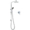 WELS Chrome Dual 8" Slim Rain Shower 5 Modes Rose Mixer Valve Sliding Rail Set + Mixer