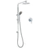 WELS Chrome Dual 8" Slim Rain Shower 5 Modes Rose Mixer Valve Sliding Rail Set + Mixer