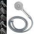 WELS Chrome Dual 8" Slim Rain Shower 5 Modes Rose Mixer Valve Sliding Rail Set + Mixer