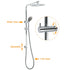 WELS Chrome Dual 10" Slim Rain Shower 5 Modes Handset Mixer Valve Sliding Rail + Single Mixer