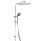 Chrome Dual Shower 12" Slim Rain Head 5 Modes Handheld Sliding Rail Inbuilt Diverter