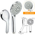 Chrome Dual Shower 12" Slim Rain Head 5 Modes Handheld Sliding Rail Inbuilt Diverter