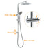 WELS Chrome Round 9" Rain Shower Head 5 Modes Massage Handheld Sliding Rail Set Mixer