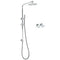 WELS Bathroom Round 8" Rain Shower Head Single Mode Brass Handheld Spray Rail Arm Set Twin Taps