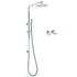 WELS Bathroom Round 8" Rain Shower Head Single Mode Brass Handheld Spray Rail Arm Set Twin Taps