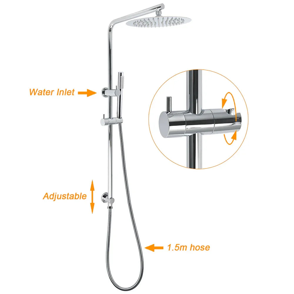 WELS 2 In 1 Shower Head Set Sliding Rail 3 Mode Handheld Arm 10
