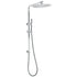 12" Rainfall + Brass Handheld Twin Shower Heads Rail Diverter Arm Round Set
