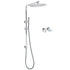 WELS 12" Rainfall + Brass Handheld Twin Shower Heads Rail Diverter Arm Round Taps Set