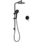 WELS Matt Black Round 2in1 8" Shower Head Sliding Rail Arm 3 Modes Handheld Mixer Set