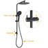 WELS Matt Black 10" Shower Rain Head Handheld Silde Wall Arm Rail Dual Set Mixer