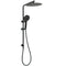 Matt Black Dual Shower 12" Large Shower Rain Head + Handheld Silde Wall Rail Set