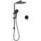 WELS Matt Black Dual Shower 12" Large Shower Rain Head + Handheld Silde Wall Rail Mixer Set