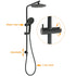 Matt Black 2in1 Round 9" Rainfall Shower Head & 3 Modes Handheld Silde Rail Set