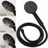 Matt Black 2in1 Round 9" Rainfall Shower Head & 3 Modes Handheld Silde Rail Set