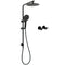 WELS Matt Black 2in1 Round 9" Rainfall Shower Head & 3 Modes Handheld Silde Rail Taps Set
