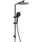 Matt Black Twin Shower Head 3 Modes Handheld 2in1 Wall Rail Arm Round 10 Inch